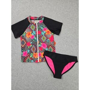Wonder Nation Girls 2 Piece Size X-Small (4/5) Bathing Suit Swim Set UPF 50+ NEW